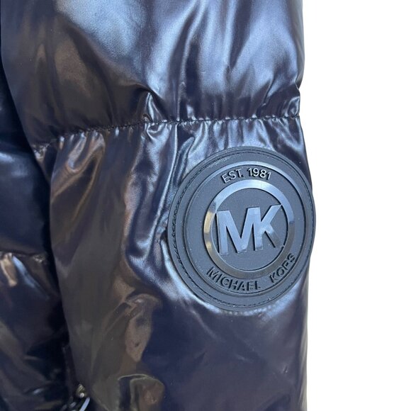 Michael Kors Womens Black Nylon Puffer Jacket Zip-Up With High Collar Size XXS - Picture 7 of 11